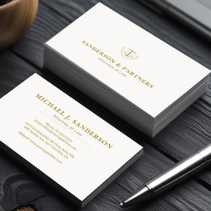 Cartão De Visita Advogado clássico luxuoso ouro branco escritório d