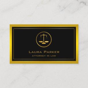 Cartão De Visita Advogado de Direito Profissional de Escala Dourada