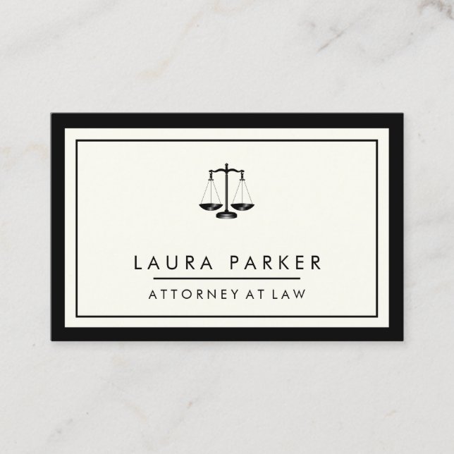 Cartão De Visita Advogado De Direito Simples Elegante Profissional (Frente)