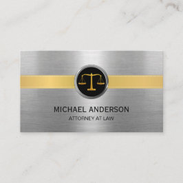Cartão De Visita Advogado de Lei Dourado e Prata Moderno