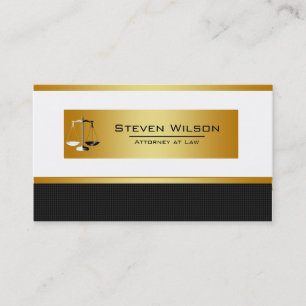Cartão De Visita Advogado de Lei Preto e Dourado Escala Jurídica