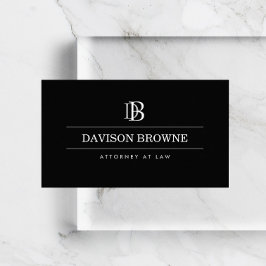 Cartão De Visita Advogado de Monograma Profissional, Advogado Preto