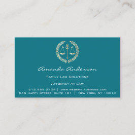 Cartão De Visita Advogado Dourado em Escala de Lei - Azul-Azul-Teda