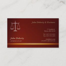 Cartão De Visita Advogado Elegante | Vermelho