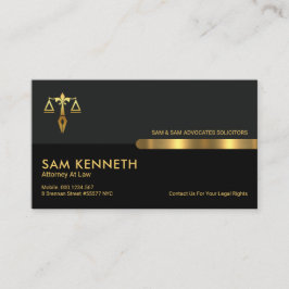 Cartão De Visita Advogado Legal da Cinza Black Retro Columns