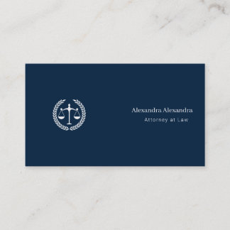Cartão De Visita Advogado Minimalista Elegante Azul Marinho B
