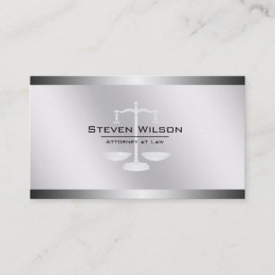 Cartão De Visita Advogado na escala legal de aço branca e de prata
