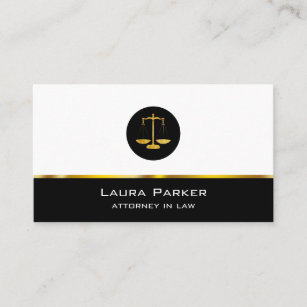 Cartão De Visita Advogado na profissão legal preta Dourado da