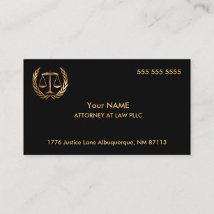 Cartão De Visita Advogado no preto e no ouro da lei