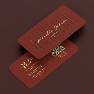 Cartão De Visita Advogado notário Dark Terracotta Modern