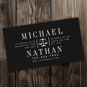 Cartão De Visita Advogado Preto e Moderno
