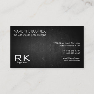 Cartão De Visita Advogado Profissional Elegante Preto de Chalkboard