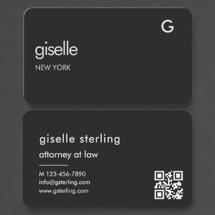 Cartão De Visita Advogado QR Code Preto