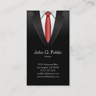 Cartão De Visita Advogado Tailor Black Suit Red Tie