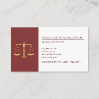 Cartão de Visita Advogado - Vinho Tinto