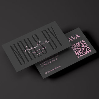 Cartão De Visita Aesthetic Nail Tech Lashes Makeup Artist Pink Blac