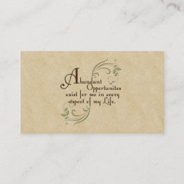 Cartão De Visita Afirmação de Oportunidades Abundantes /Cartões de 