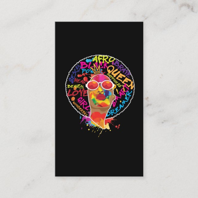 Cartão De Visita África Orgulhosa Rainha Afro-Americana de Melanina (Frente)