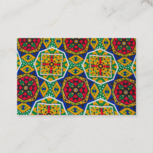 Cartão De Visita African Geometric Mosaic Ankole Style Textile Prin