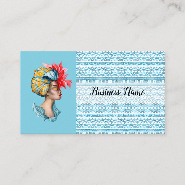 Cartão de visita africano da mulher (Frente)