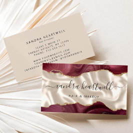 Cartão De Visita Agate Dourado Burgundy Ivory Luxury