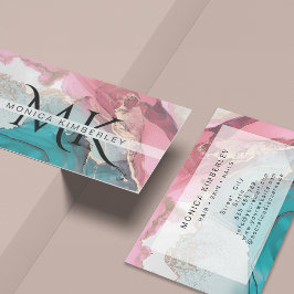 Cartão De Visita Agate Marble Dourado Monograma