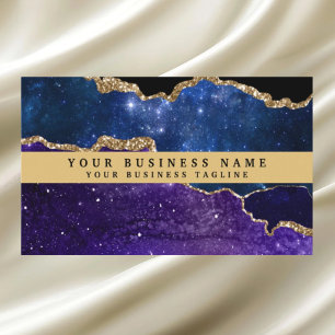 Cartão De Visita Agato Dourado Elegante Moderno