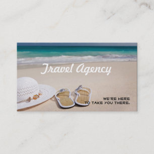 Cartão De Visita Agência de Agente de Viagens Hat Beach