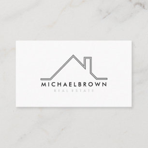Cartão De Visita Agência de Imóveis Logotipo de Casa Moderna Minima