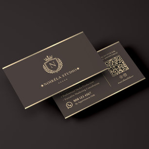 Cartão De Visita Agência de Marketing Criativo de Luxo Crest Espres