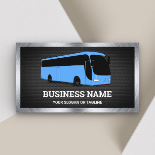Cartão De Visita Agência de Viagens Tours de Ônibus Azul Luxuoso de