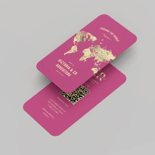 Cartão De Visita Agência Turística Moderna - Planejador Viagem Rosa