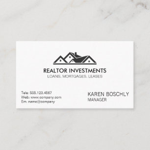 Cartão De Visita Agente corporativo simples de imóveis
