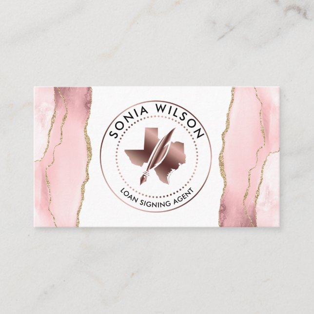 Cartão De Visita Agente de Assinatura de Carimbo do Notário Público (Frente)