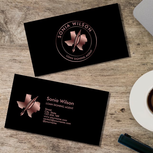 Cartão De Visita Agente de Assinatura de Empréstimo de Carimbo Públ (Criador carregado)