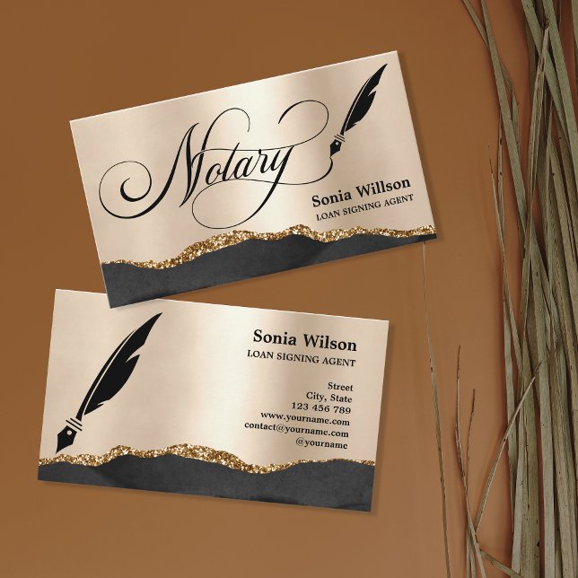 Cartão De Visita Agente de Assinatura de Empréstimo Notário Agente  (Criador carregado)