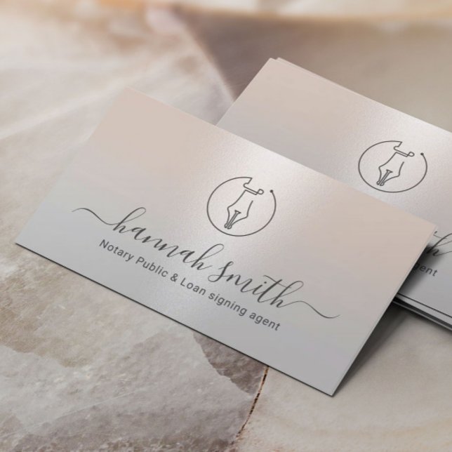 Cartão De Visita Agente de Assinatura de Empréstimo Notário Caneta  (Criador carregado)