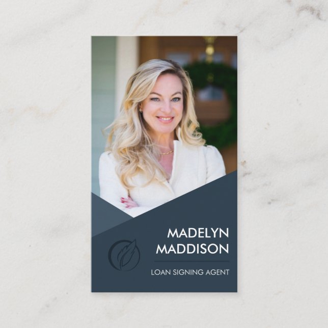Cartão De Visita Agente de Assinatura de Empréstimo Notário Foto Mo (Frente)