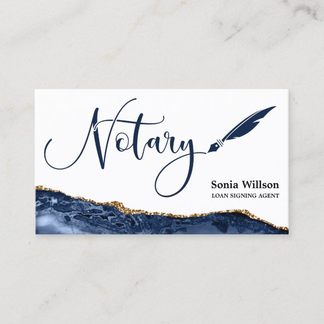 Cartão De Visita Agente de Assinatura de Empréstimo Notário Profiss (Frente)