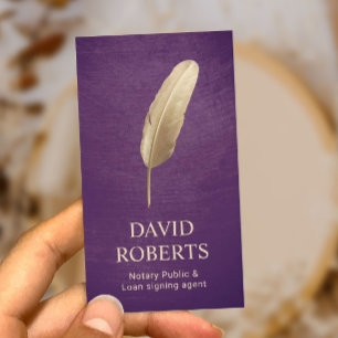 Cartão De Visita Agente de Assinatura de Empréstimo Notário Purple 