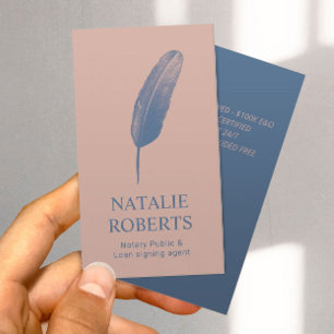 Cartão De Visita Agente de Assinatura de Empréstimo Notário Quill C