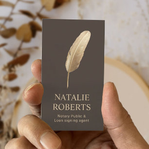 Cartão De Visita Agente de Assinatura de Empréstimo Notário Quill C