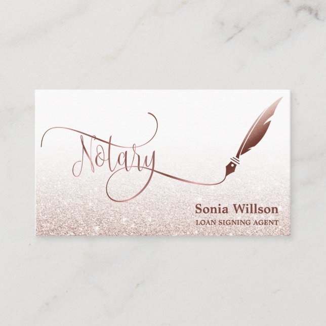 Cartão De Visita Agente de Assinatura de Empréstimo Notário Rosa Do (Frente)