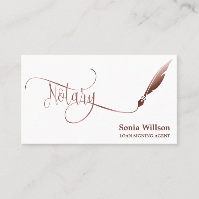 Cartão De Visita Agente de Assinatura de Empréstimo Notário Rosa Do (Frente)
