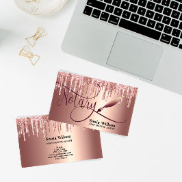 Cartão De Visita Agente de Assinatura de Empréstimo Notário Rosa Do
