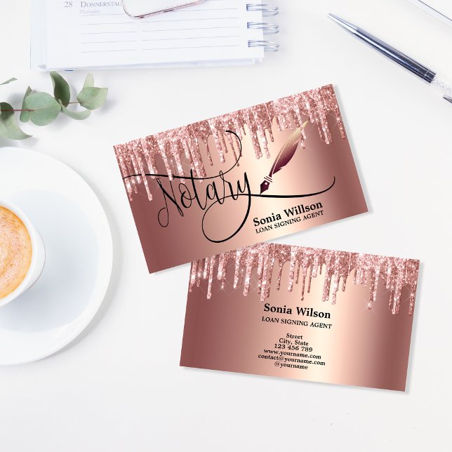 Cartão De Visita Agente de Assinatura de Empréstimo Notário Rosa Do (Criador carregado)