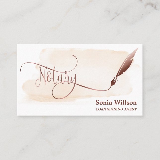 Cartão De Visita Agente de Assinatura de Empréstimo Notário Rosa Do (Frente)
