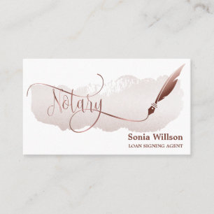 Cartão De Visita Agente de Assinatura de Empréstimo Notário Rosa Do