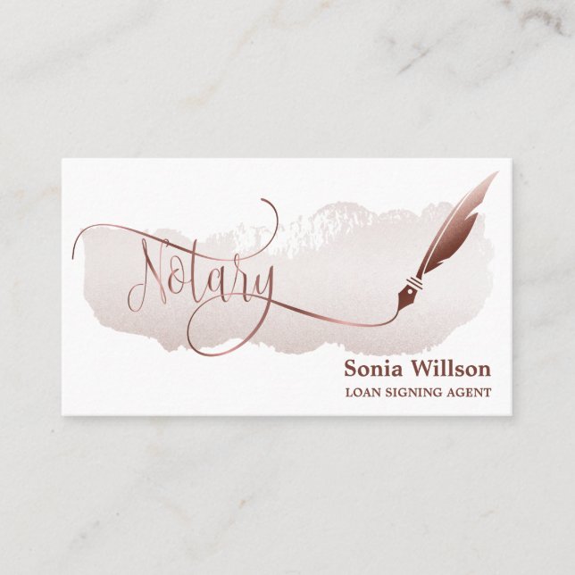 Cartão De Visita Agente de Assinatura de Empréstimo Notário Rosa Do (Frente)