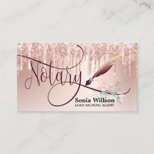Cartão De Visita Agente de Assinatura de Empréstimo Notário Rosa Do